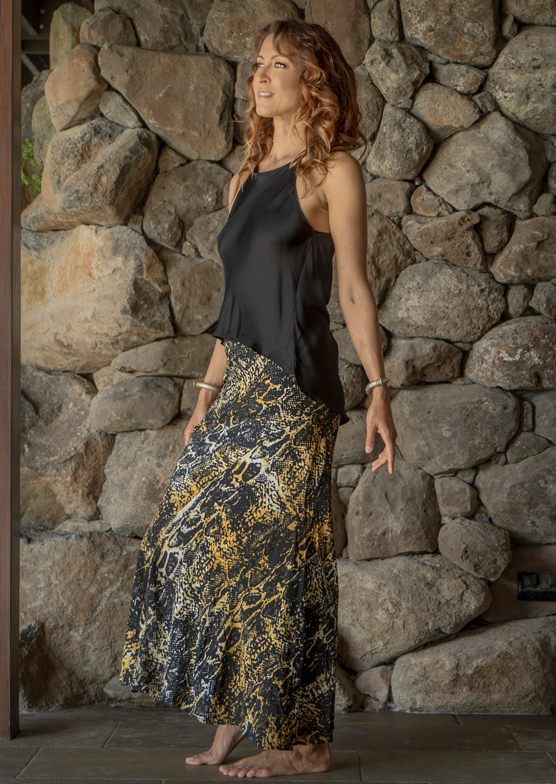 Gold snakeskin skirt hotsell