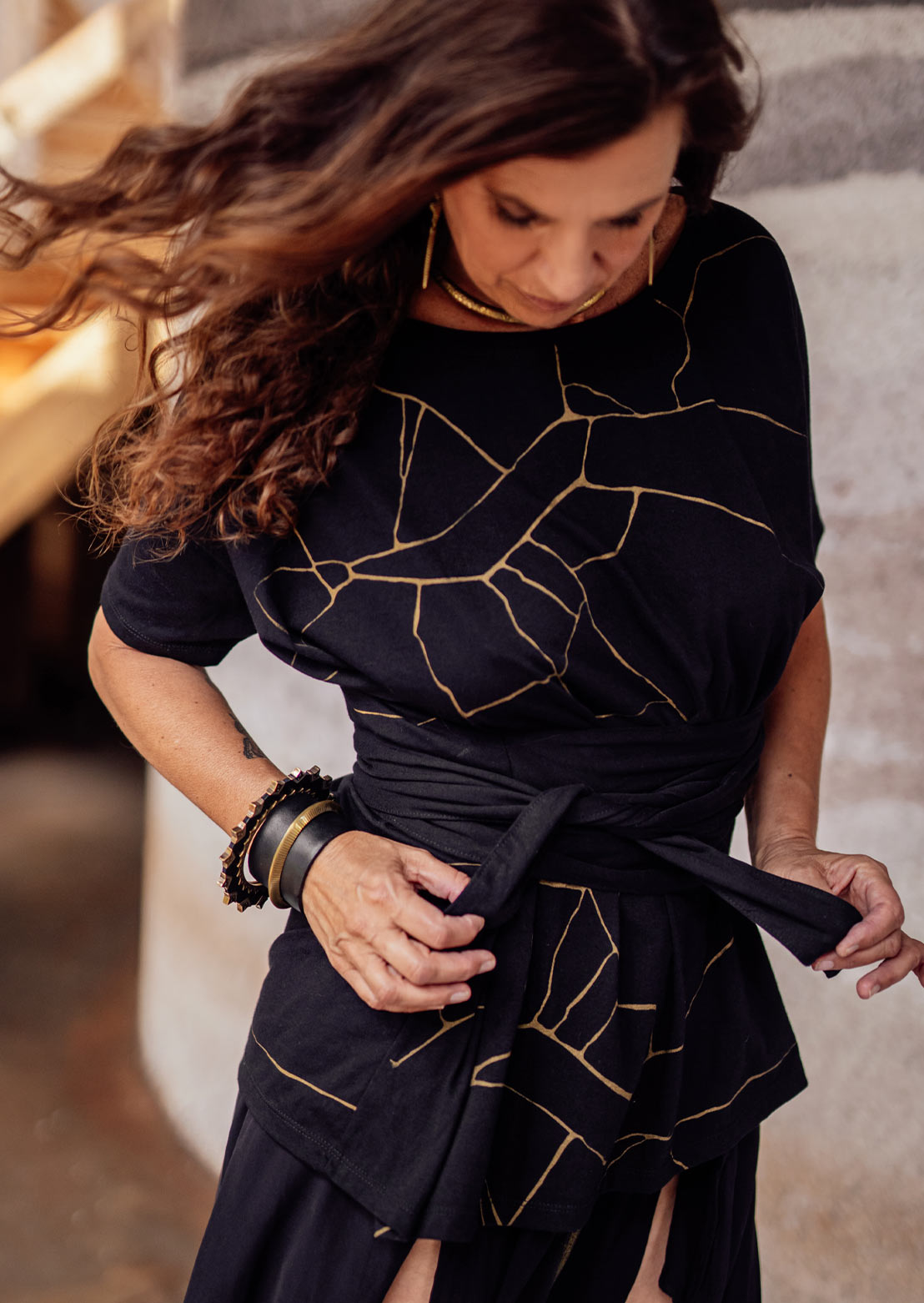 Nami wrap tee Kintsugi