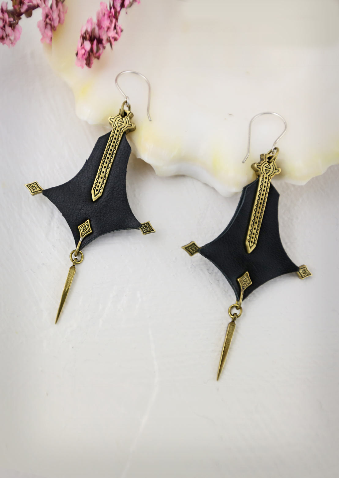 Nomad leather earrings